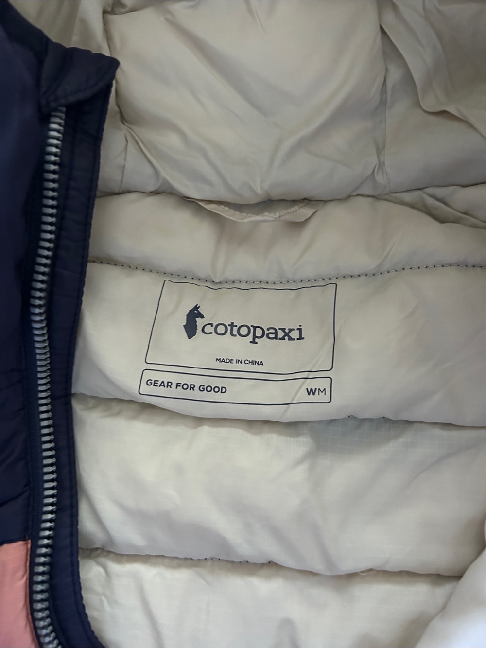 cotopaxi  Colorblock Puffer Jacket - Navy, Orange, Pink - Picture 3 of 4